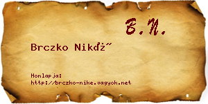Brczko Niké névjegykártya